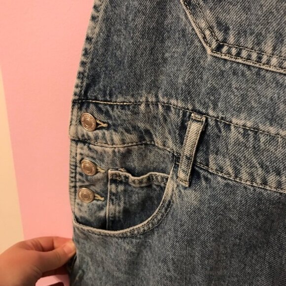 We The Free Ziggy Blue Denim Overalls Relaxed Fit Size Large - Picture 2 of 7